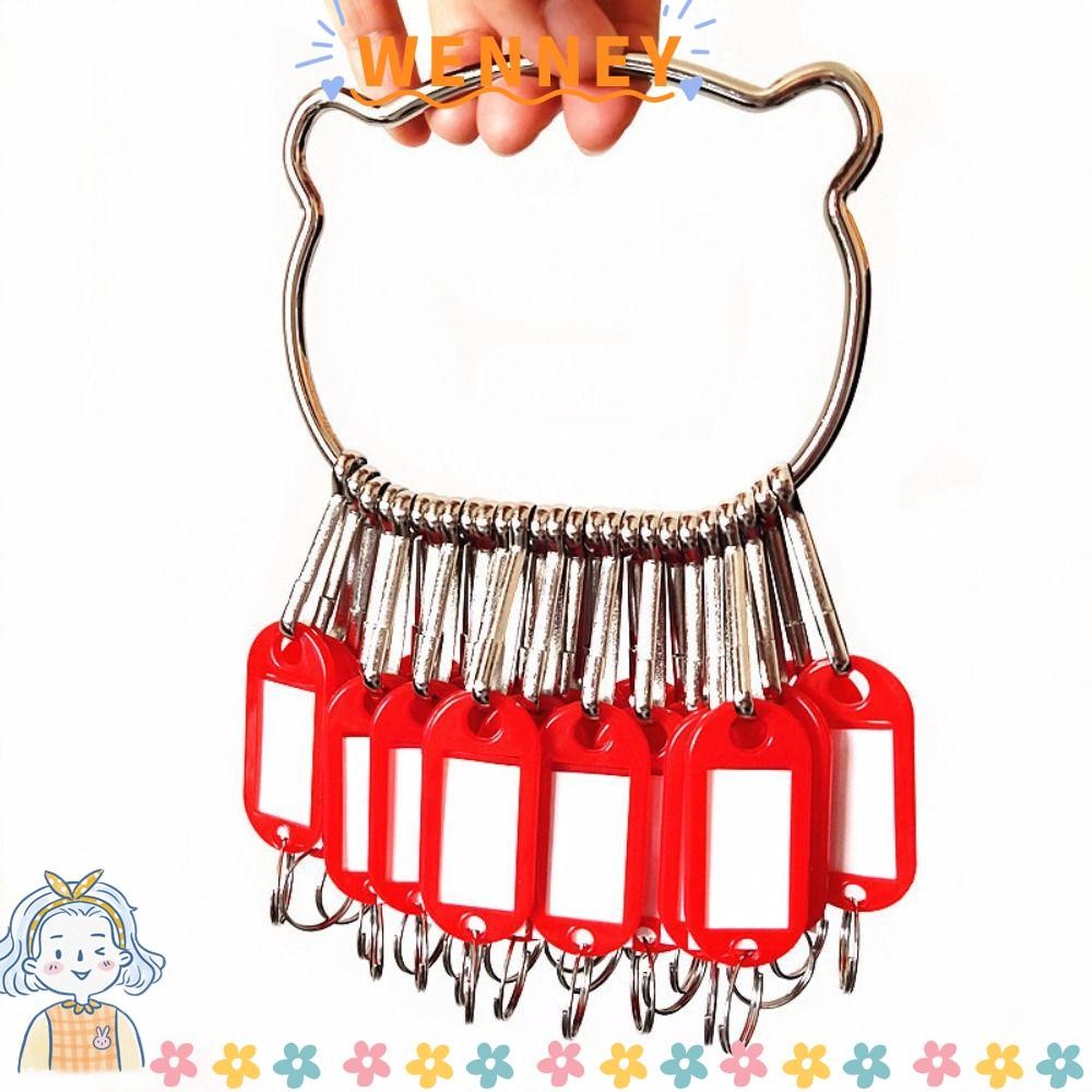WENNEY 16/26/36 Pieces Key Tags, Metal Split Rings Plastic Key Ring ...