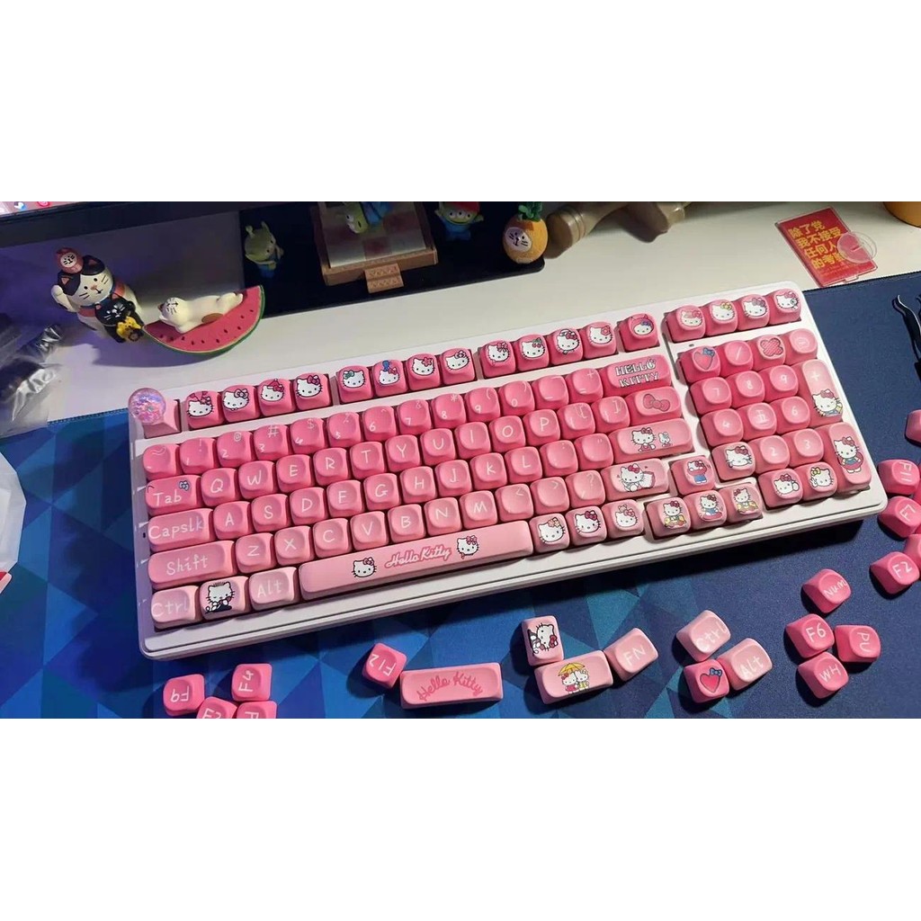 Hello Kitty Keycap MOA Profile 129 Keys PBT Dye Sublimation Round ...