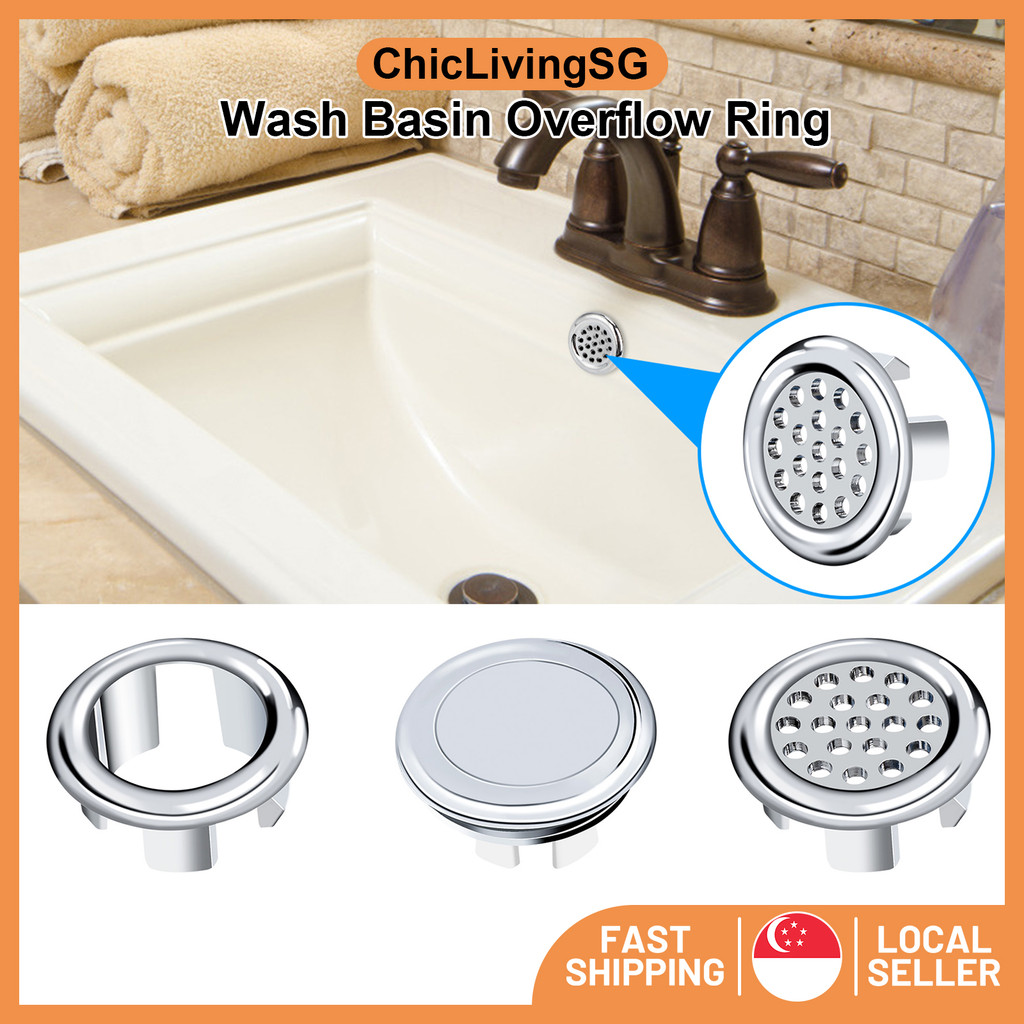 【SG Stock】Bath Sink Round Ring Overflow Cover / Spare Sink Basin Cap ...