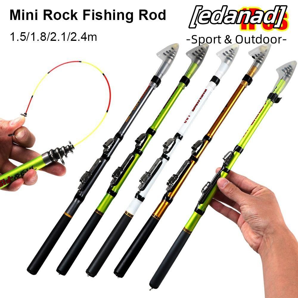 EDANAD 1Pcs Rock Fishing Rod, Carbon Fiber 1.5/1.8/2.1/2.4M Feeder Pole ...