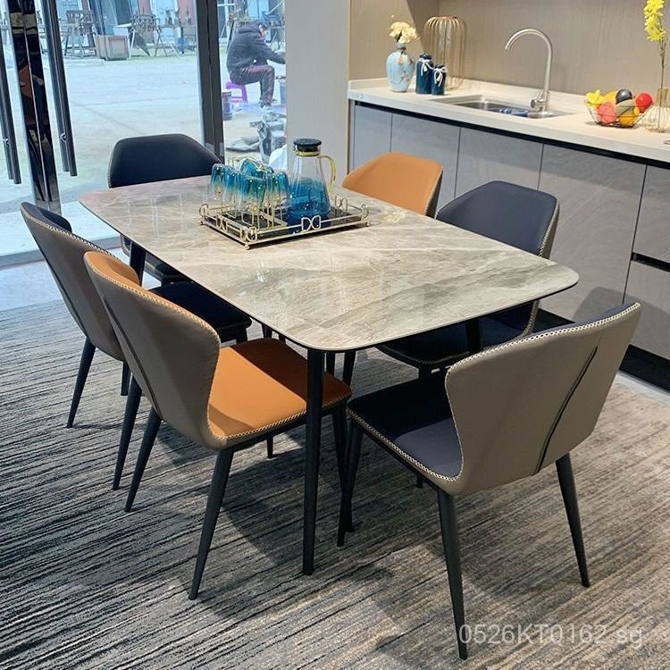 Kongcai Italian Style Rock Slab Dining Table and Chair Set for Small ...