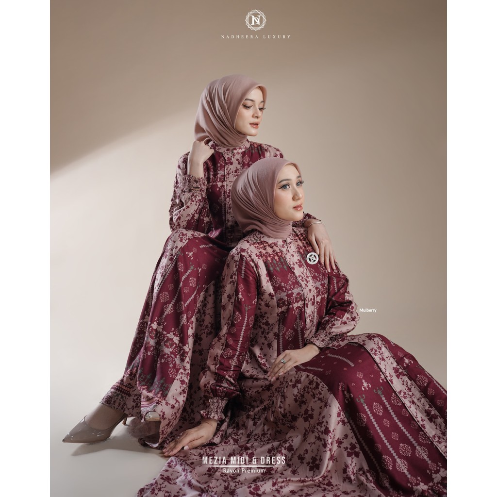 Mezia Dress by Nadheera Luxury (Premium Rayon Gamis) | Shopee Singapore