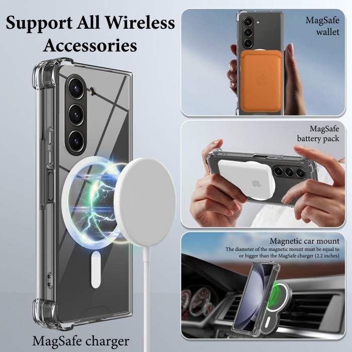 Case Samsung Galaxy Z Fold 5 Fold5 Clear Magsafe Slim Cover - Gambar 3