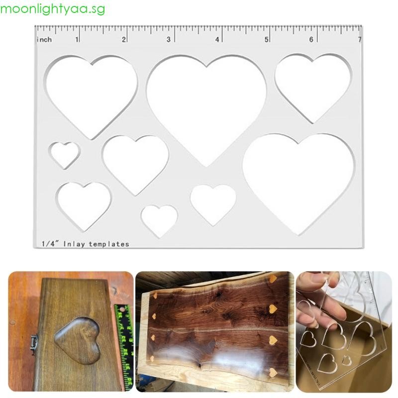 moonlightyaa Clear Acrylic Inlay Template with Triangle or Heart ...