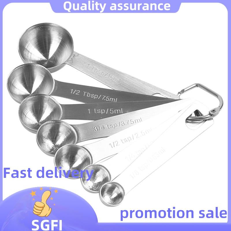 Chef Measuring Spoons, Heavy Duty Round Stainless Steel Metal, for Dry ...