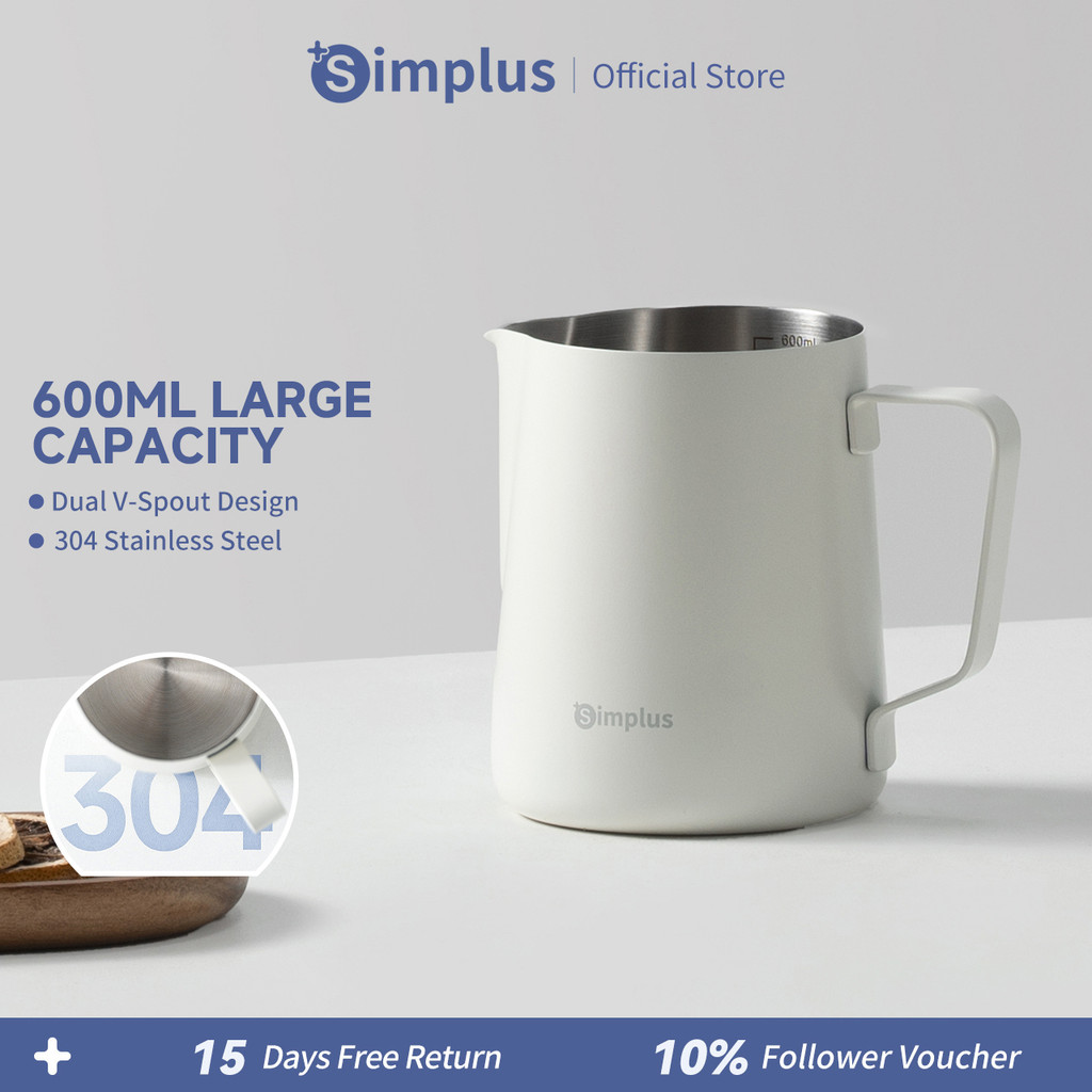 Simplus Milk Frothing Pitcher | 350mL Large Capacity | 304 Stainless ...