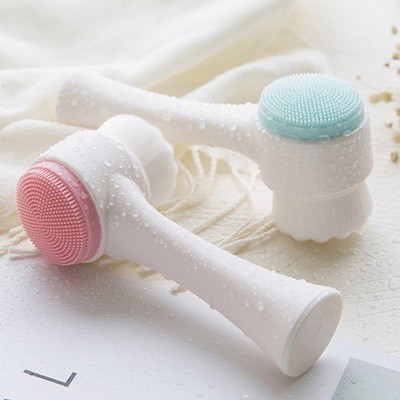POPMAKER SHOP ALAT CUCI MUKA Sikat Pembersih Wajah Silikon 2IN1 H951 Facial Cleansing Brush dengan 2 Sisi Bulu Lembut Cocok untuk Deep Pore Cleaning COD - Gambar 2