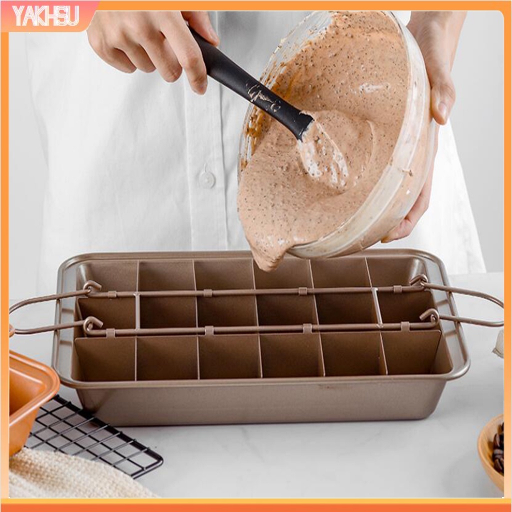 yakhsu Removable Dividers Brownie Pan Stainless Steel Brownie Pan with