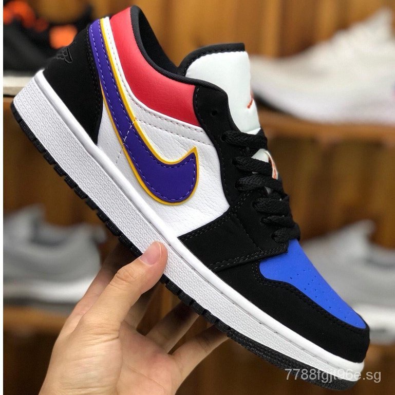 P84W Air Jordan 1 Low Laker's Top3 Men And Women Basketball Shoes AJ ...