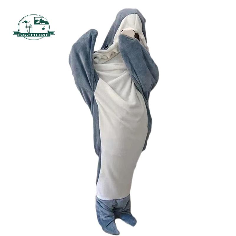 Shark Blanket Adult Wearable Cosplay Hooded Easter Pajama Home Animal  Sleeping