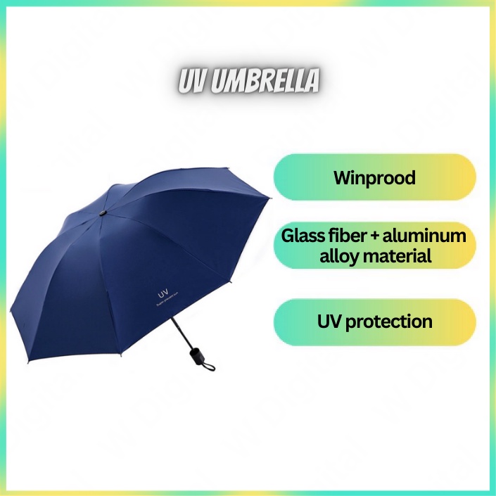 Dual-Use Sun Umbrella Folding Sunscreen UV Umbrella Rain Parasol Frame ...