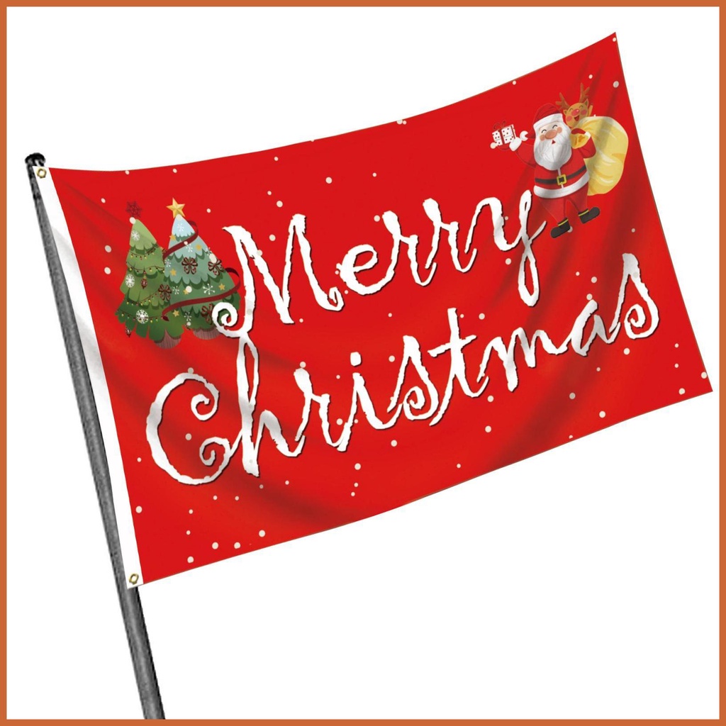 Christmas Outdoor Flag 3x5ft Red White DoubleSided Outdoor Flags