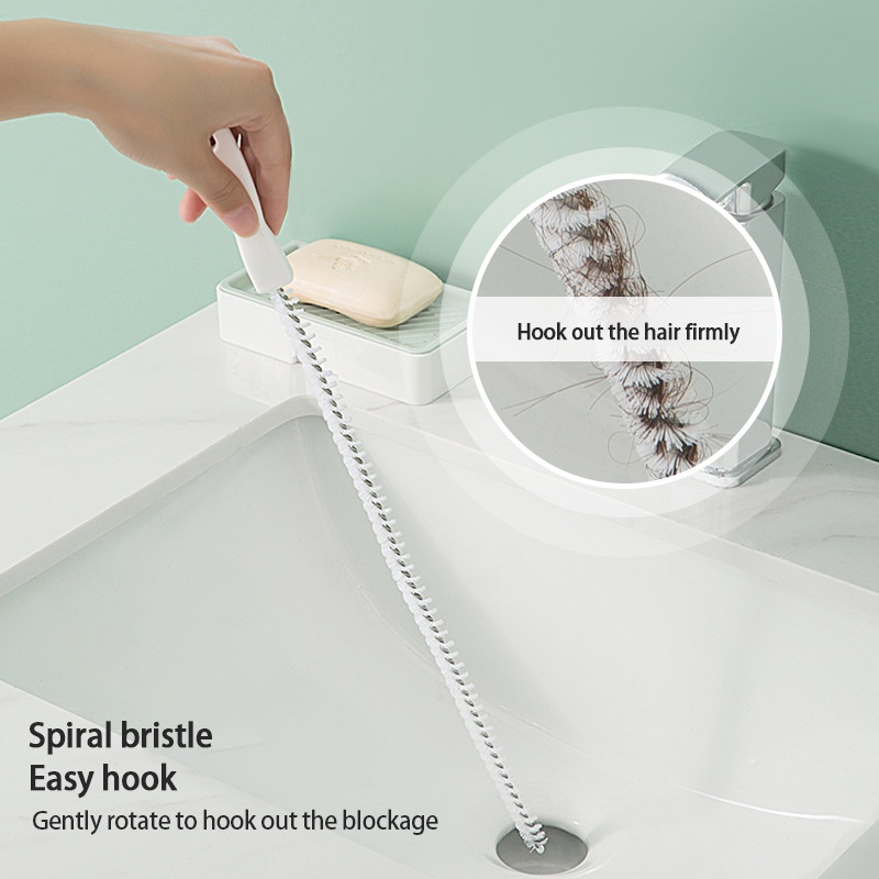 45cm Dredging Brush Bathroom Hair Sewer Sink Cleaning Brush Flexible ...