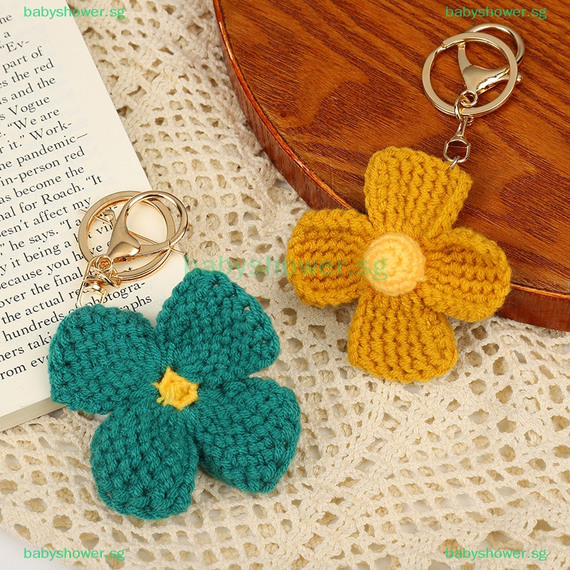 Babyshower Fashion Knitg Bouquet Keychains Manual Weaved Floral