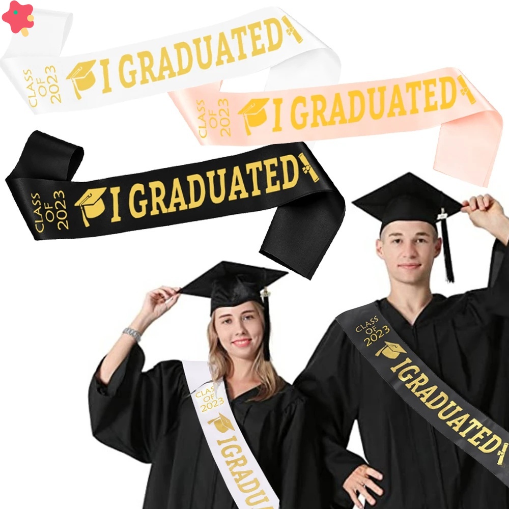 Shiny Black Gold 2023 Graduation Satin Sash Class Of 2023 Graduation ...