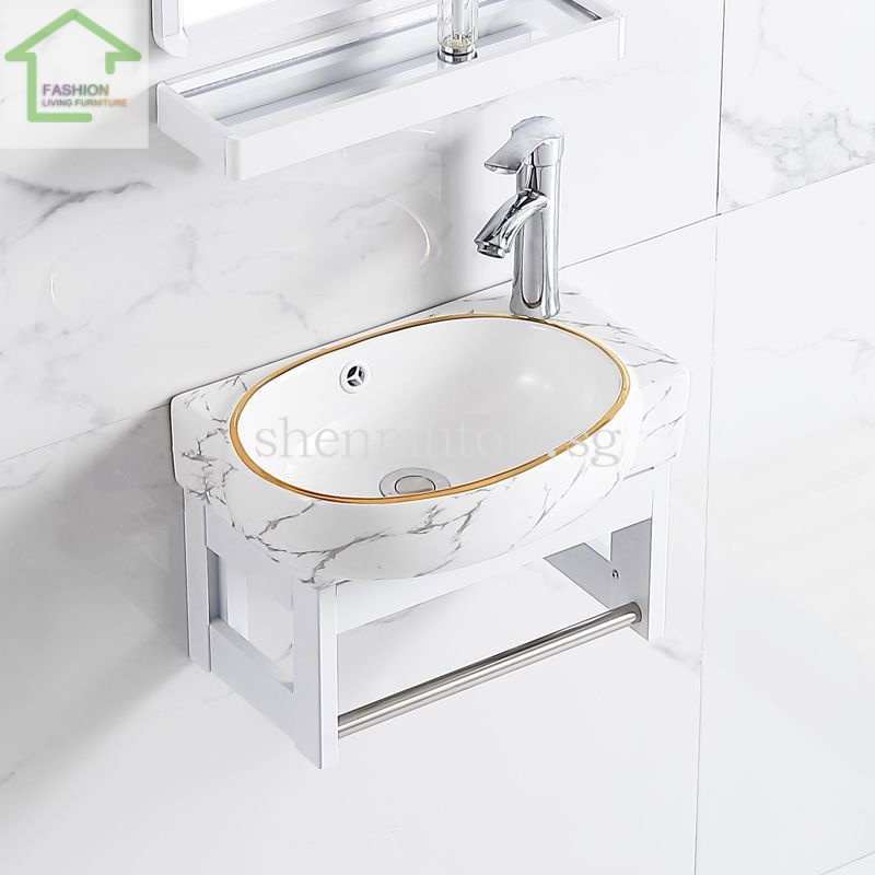 Wallmounted new Phnom Penh ceramic wash basin small apartment bathroom