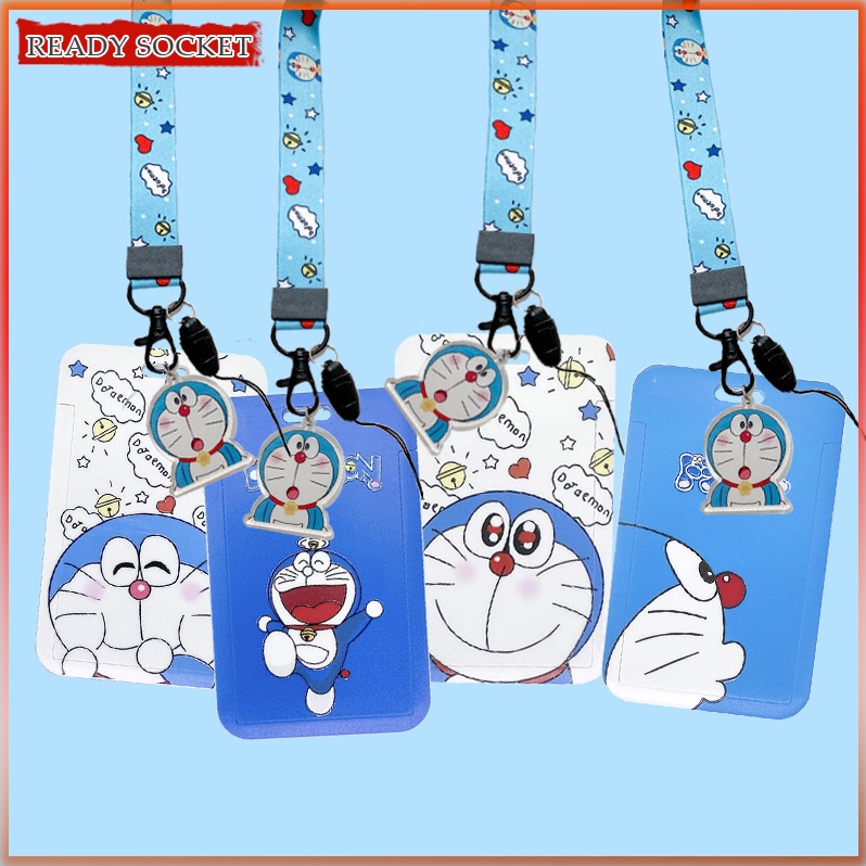 Doraemon Lanyard Card Holder with Pendant Neck Strap School Card