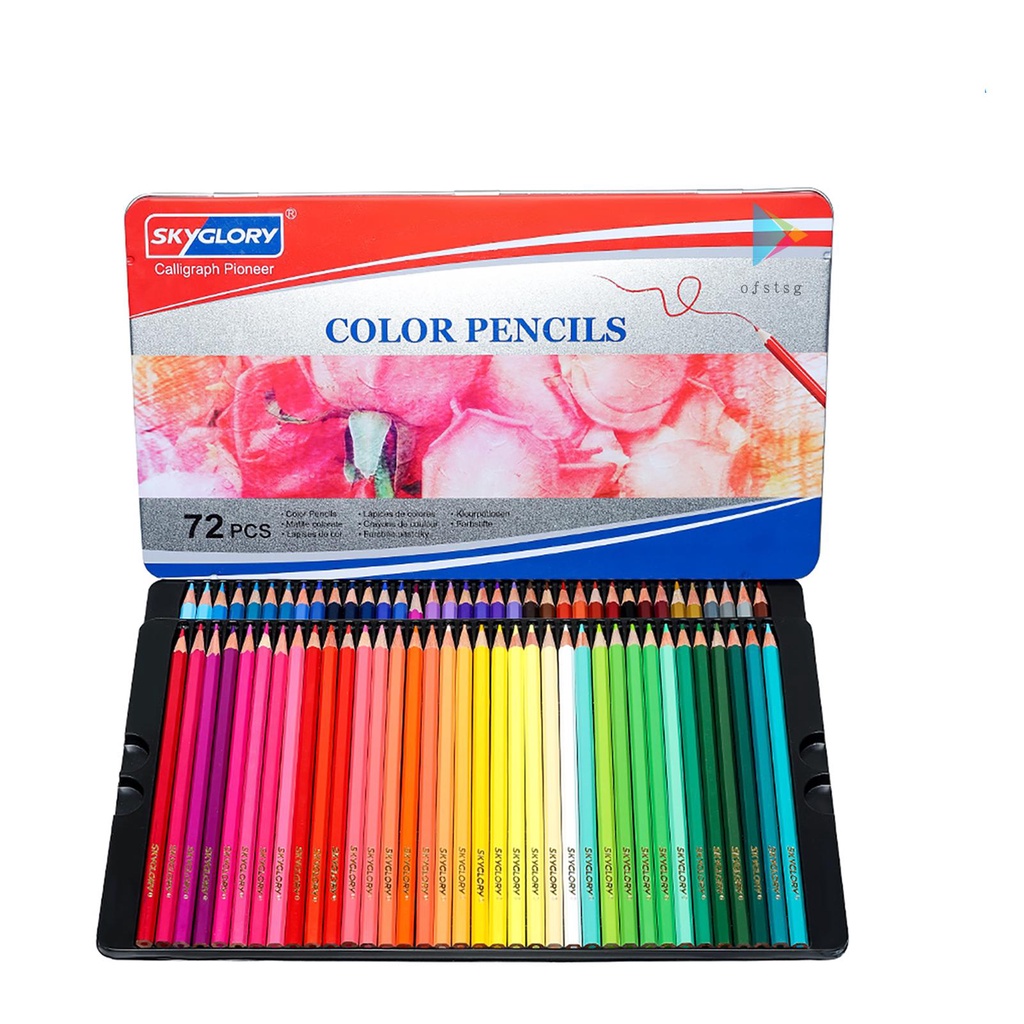 Skyglory 72 Colored Pencils Set Pre-sharpened Oil Color Pencils With 