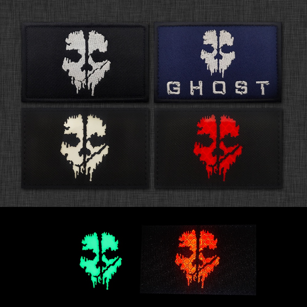 【Customized 】 Call of Duty Ghost GHOST Embroidery+Reflective Night Glow ...