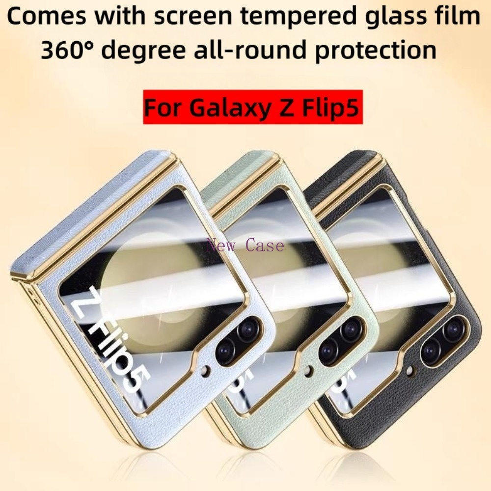 Luxury Leather Casing for Samsung Galaxy Z Flip 5 Flip5 ZFlip5 5G 2023 ...