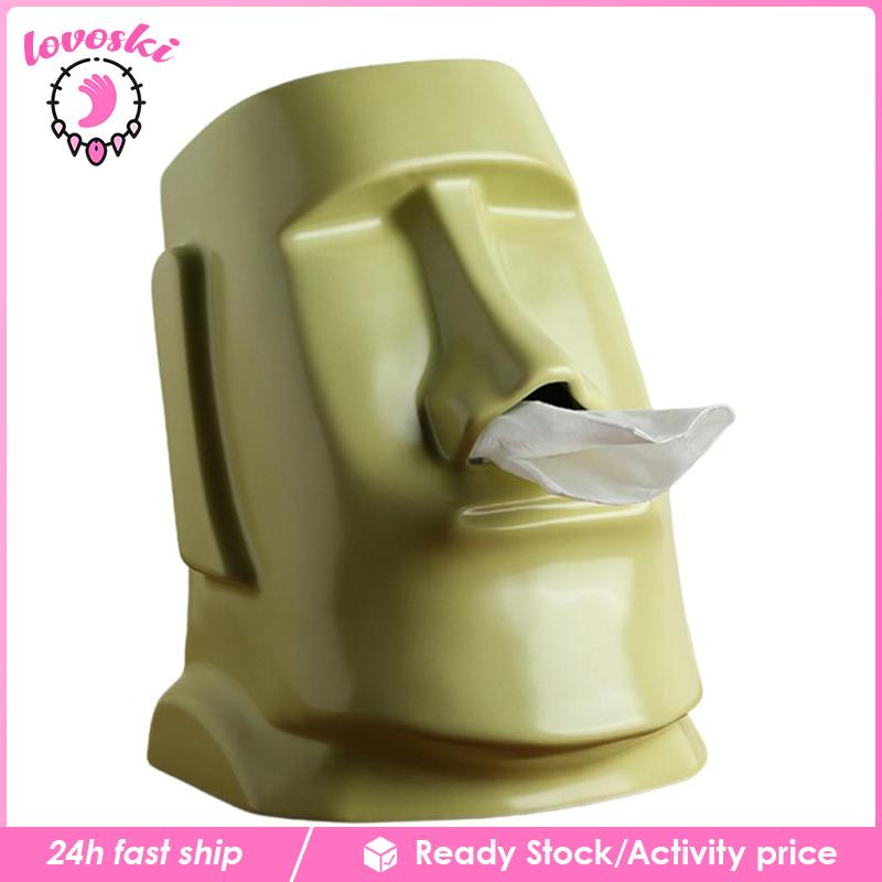 [Lovoski] Creative Moai Tissue Holder Box Decorative Cover Dispenser