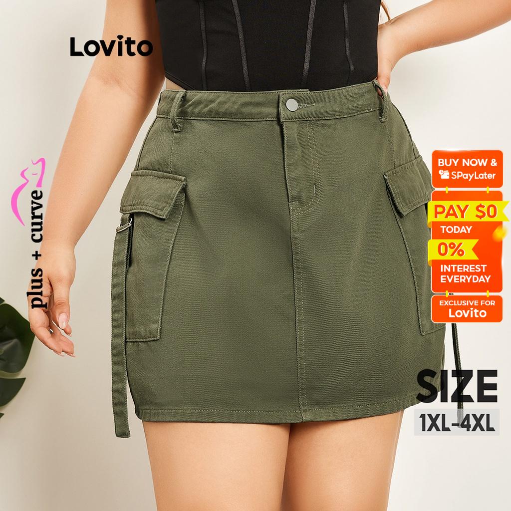 Plus size khaki outlet skirt 4xl