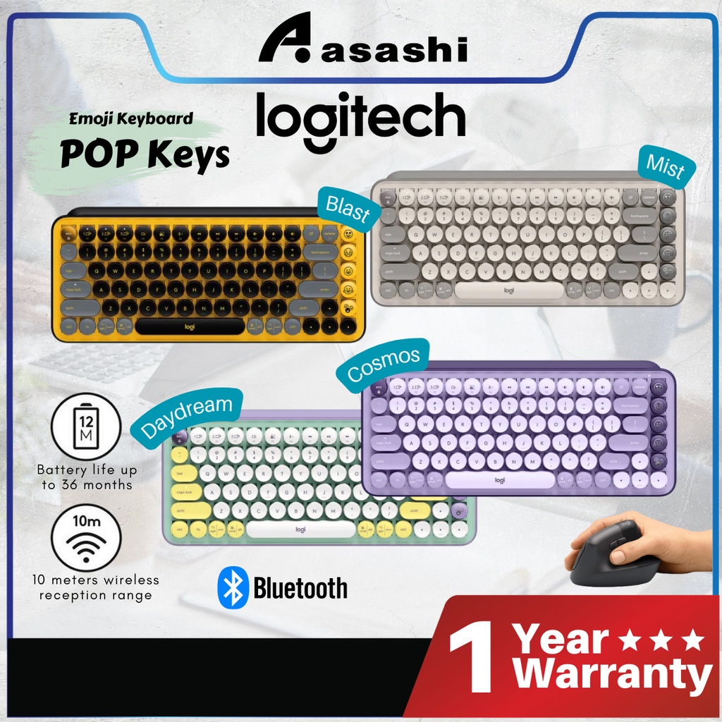 Logitech POP Keys Wireless Mechanical Emoji Keyboard