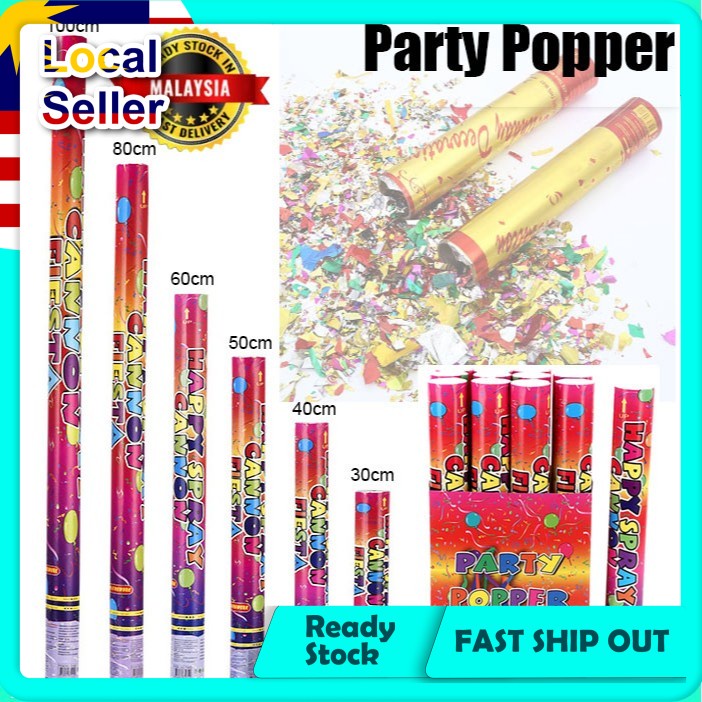 30 40 50 60 80 Cm Twist Style Party Popper Pop Mercun Parti Jenis