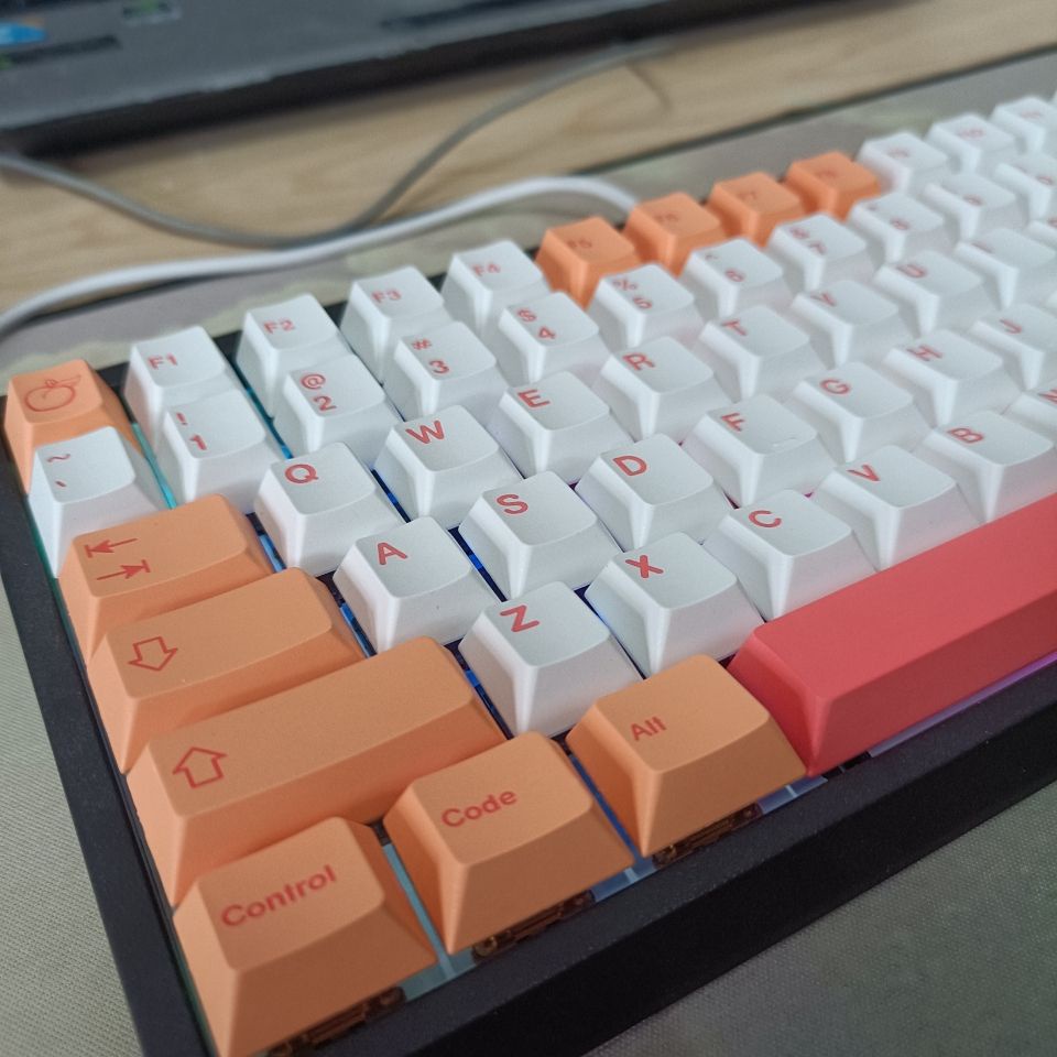 148 Keys Peach Keycap Set Cherry Profile PBT DyeSub Mechanical