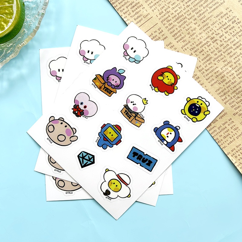 Kpop TREASURE TRUZ Cartoon PVC Stickers Transparent Waterproof Stickers ...