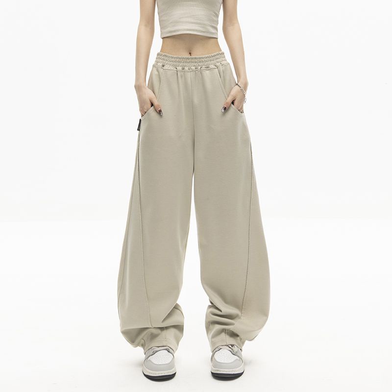 Women Baggy Sports Pants, Wide Leg Oversized Streetwear High Waisted  Trousers