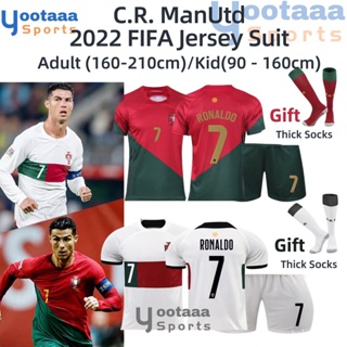 Boy'activewear T-Shirt and Short Cristiano Ronaldo 2022 World Cup Portugal  Soccer Jersey Traning Suit for Kids Youth and Adults