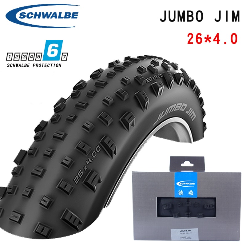 Schwalbe bicycle tire JUMBO JIM 26x4.0 fat car steel tire simple tubeless beach bike folding tire Free bicycle tire Shopee Singapore
