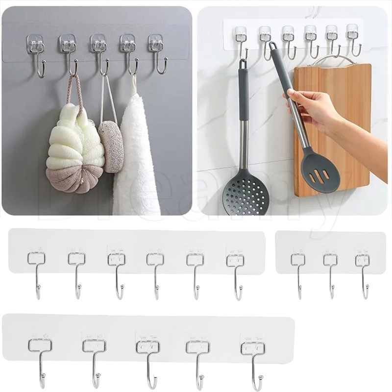 Transparent Traceless Row Hook / Stainless Steel Strong Viscose Door
