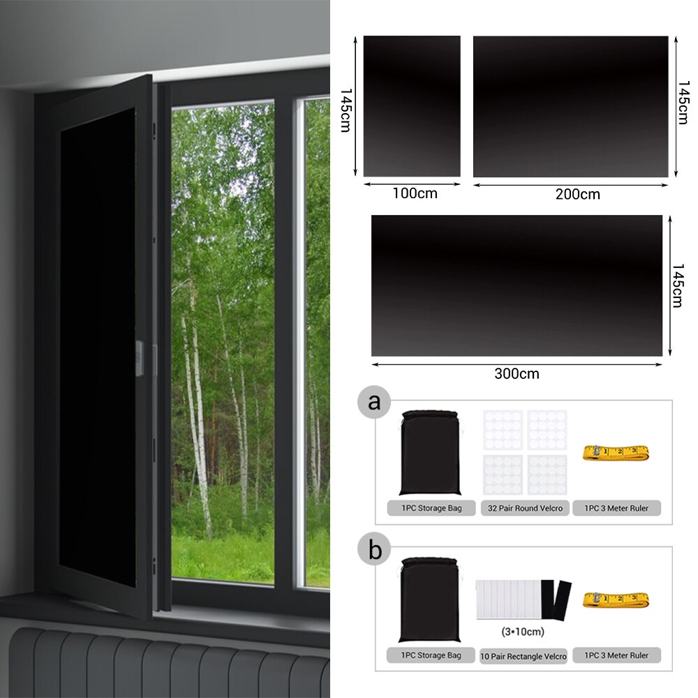 1/2//3 Meter DIY Portable Travel Blackout Curtain Blind Window Thermal