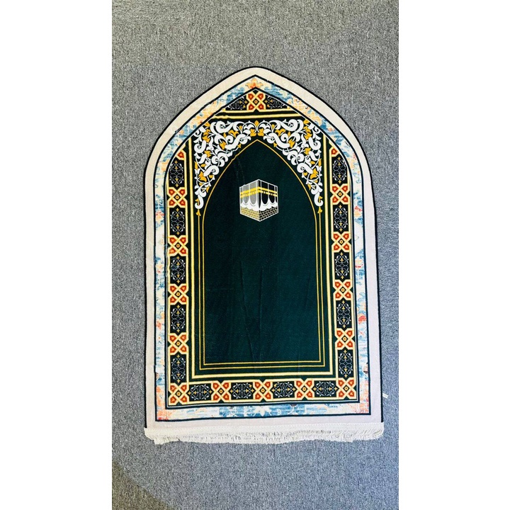 Premium Thick Prayer Rug Dome Marble motif Kaaba sejadah Turkey