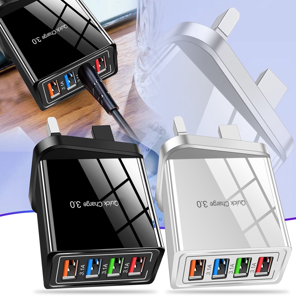 Usb Quick Mobile Phone Charger Phone Adapter 4 Usb Port Charger Travel Charging Head Induction ...