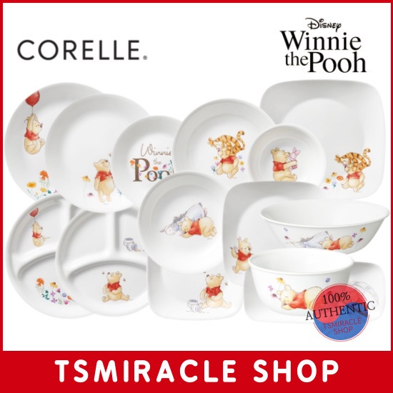 CORELLE DISNEY Winnie The Pooh Dinnerware Collection Round Plate Dish