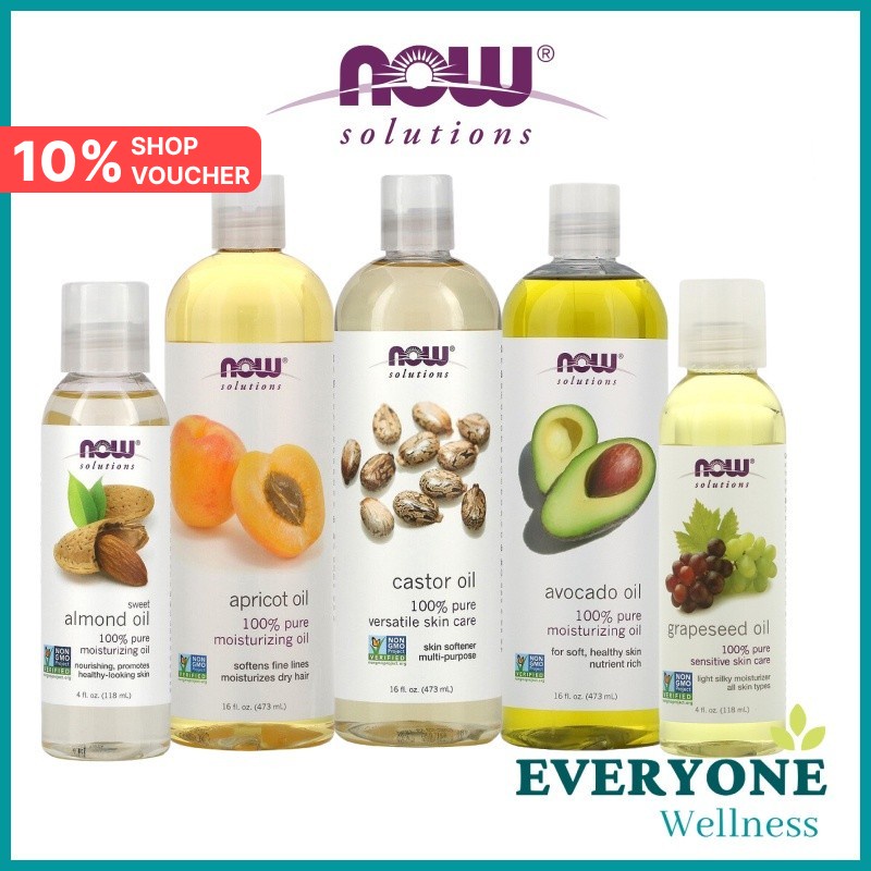 NOW Solution Oil Organic Jojoba, Castor, Light Coconut, Sweet Almond