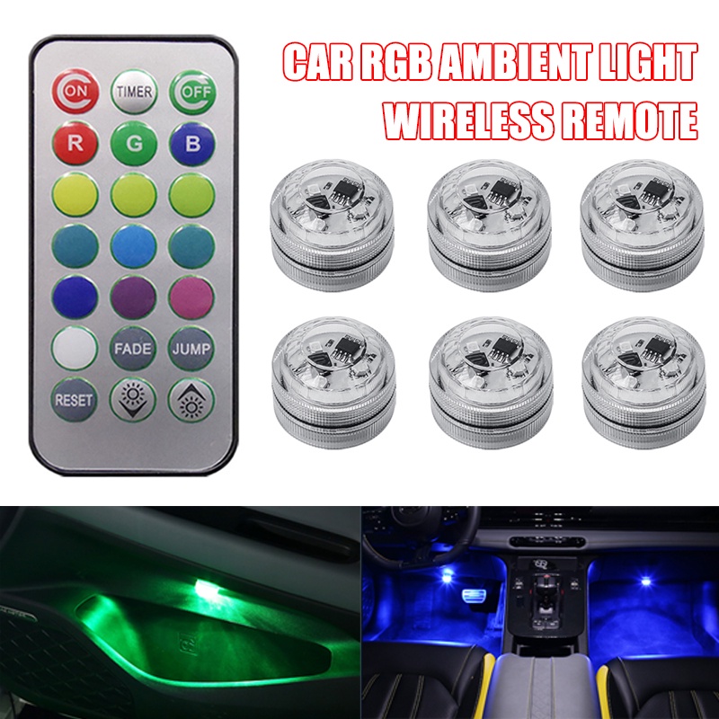 Wireless Adhesive LED Car Interior Ambient Light Remote Control