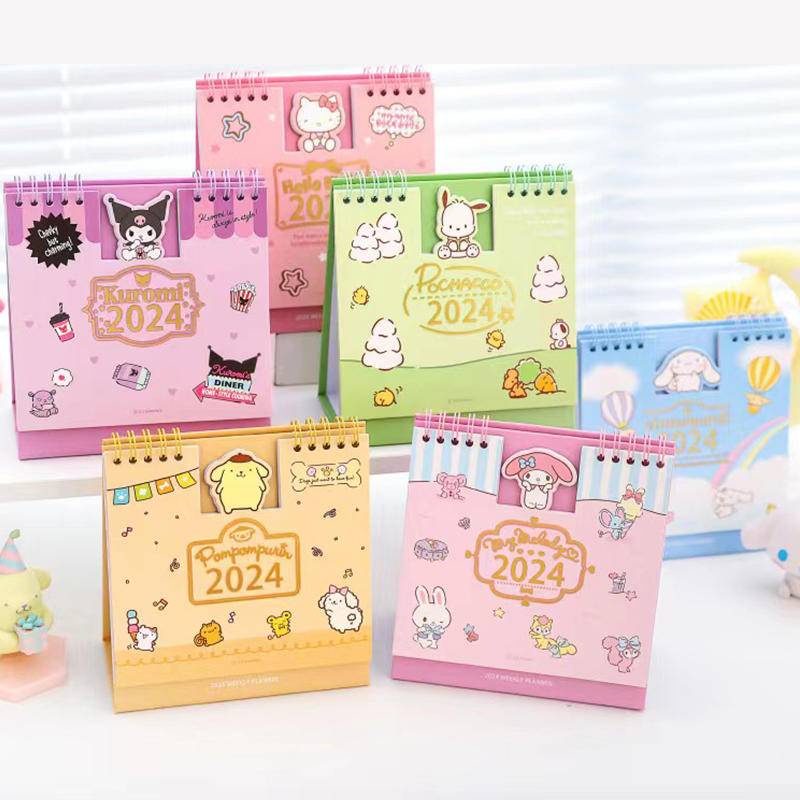 2024 Sanrio Desktop Paper Anime Calendar dual Daily Scheduler Table