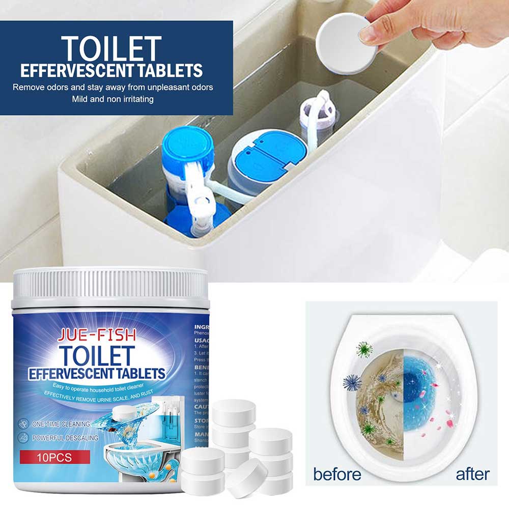 JueFish Toilet Effervescent Tablets Strong Bleaching Automatic Toilet