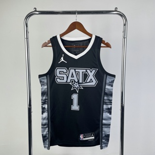 High Quality】Men's New Original NBA San Antonio Spurs #1 Victor Wembanyama  Association Edition Jersey Heat-pressed White