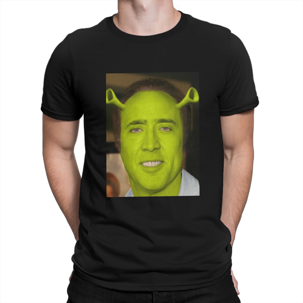 New Men Shrek T Shirt Nicolas Cage Clothes Funny Short Sleeve