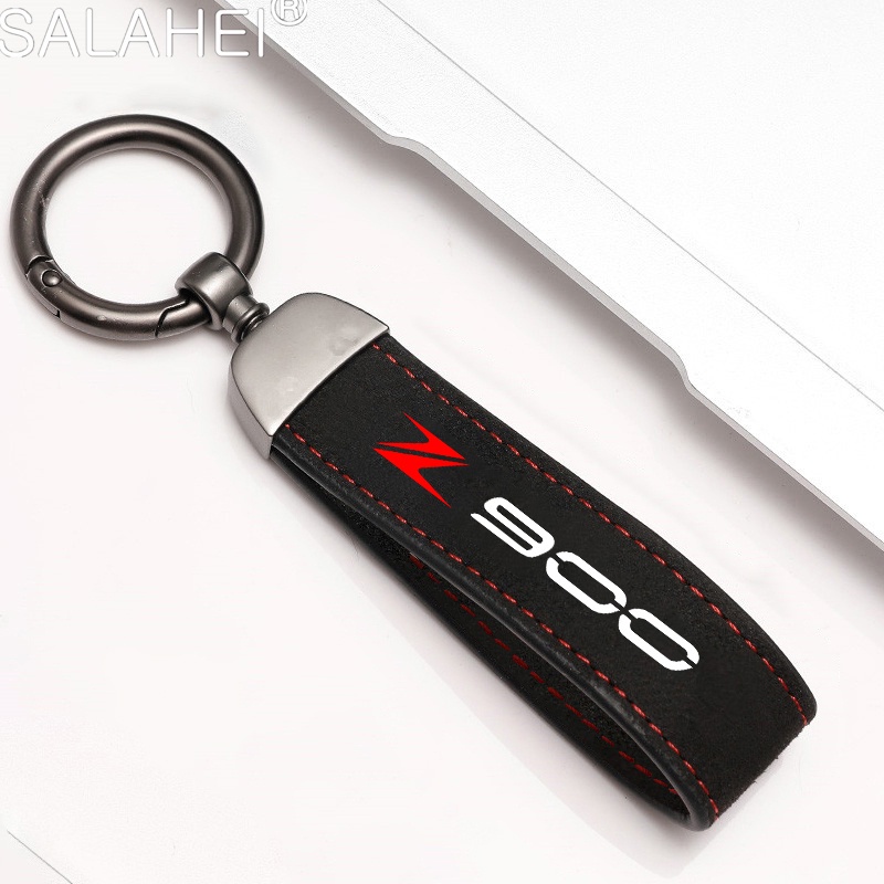 High-Grade Suede Motorcycle Keychain Holder Pendant Keyring Men