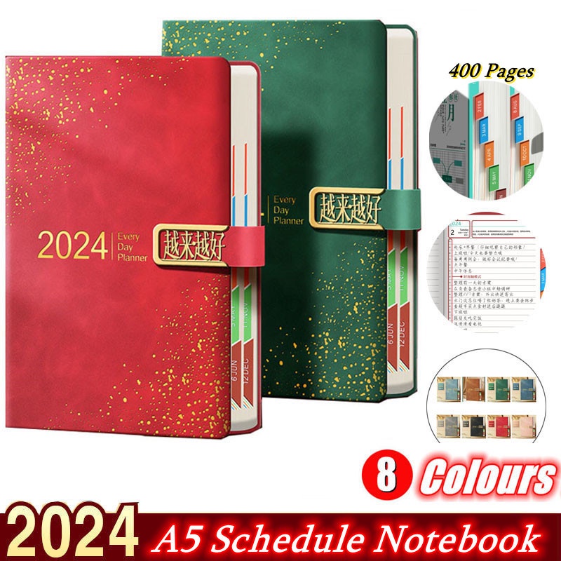 Agenda Planner 2024 Week Plan Book Thicken Notebook A4 A5 Diary