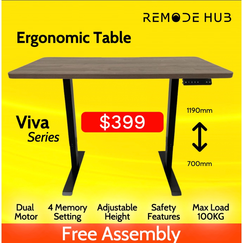 Ergonomic Table Electric Dual Motor, Adjustable Height Desk, Office