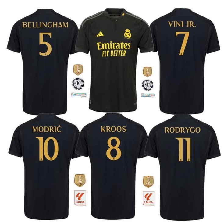 Fans version 23/24 REAL MADRID Third Jersey/ BELLINGHAM VINI JR MORDIC ...