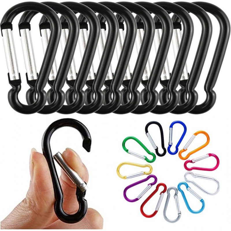 Wholesale D Gourd Shape Snap Locking Carabiner Aluminum Alloy Clip