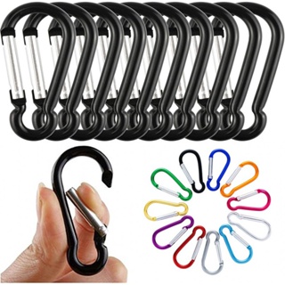10pcs Carabiner Snap Hook Keychain Metal Key Chain Clip Lobster Clasps  Hooks For Paracord Keychain Outdoor Activities Hiking Camping Supplies